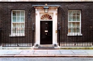 black door at 10 Downing Street