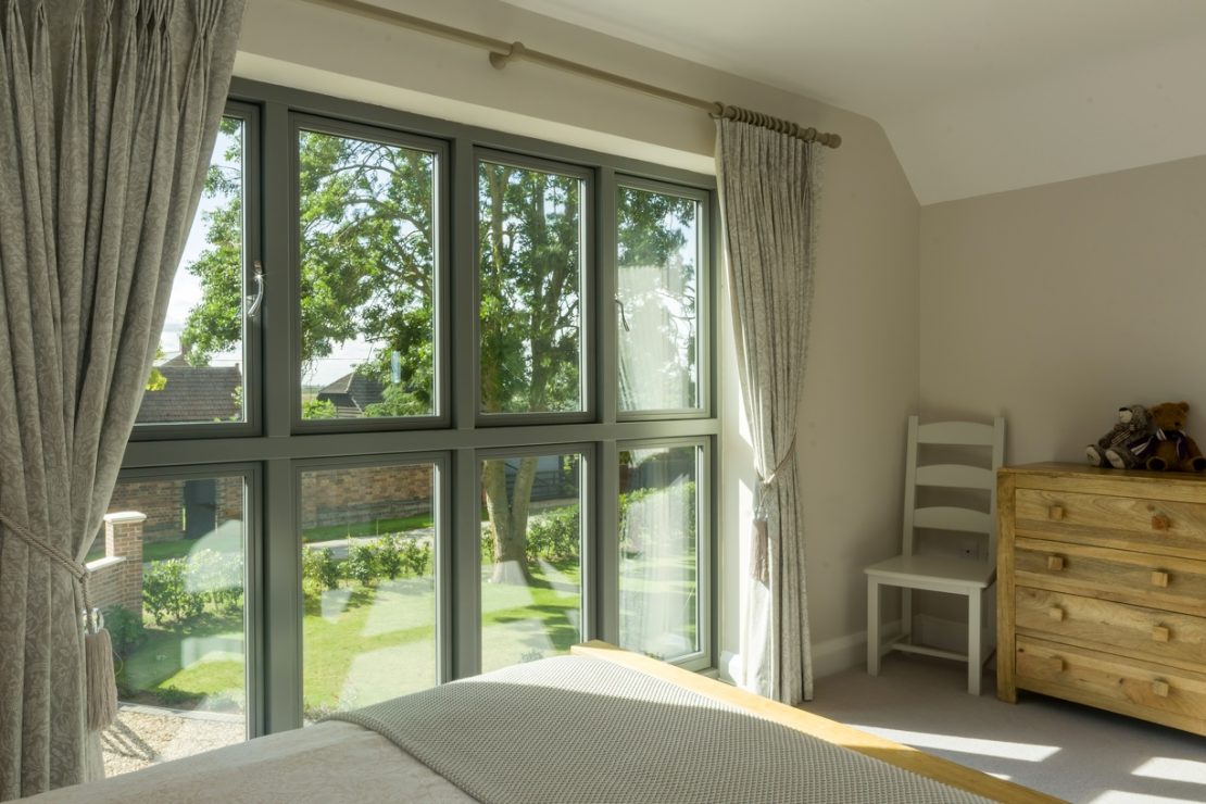 Grey wooden window