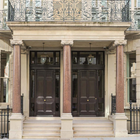 historic timber entrance door De Vere project