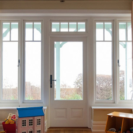 timber single door at back of seaside property walmer kent