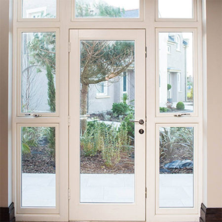 timber side door glazed with fan and side lights