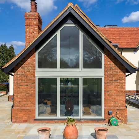 large french grey feature window with angled top
