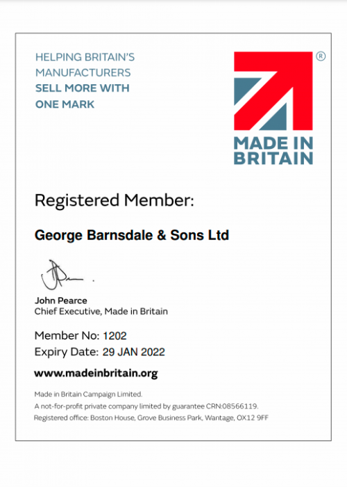Made in Britain Certificate