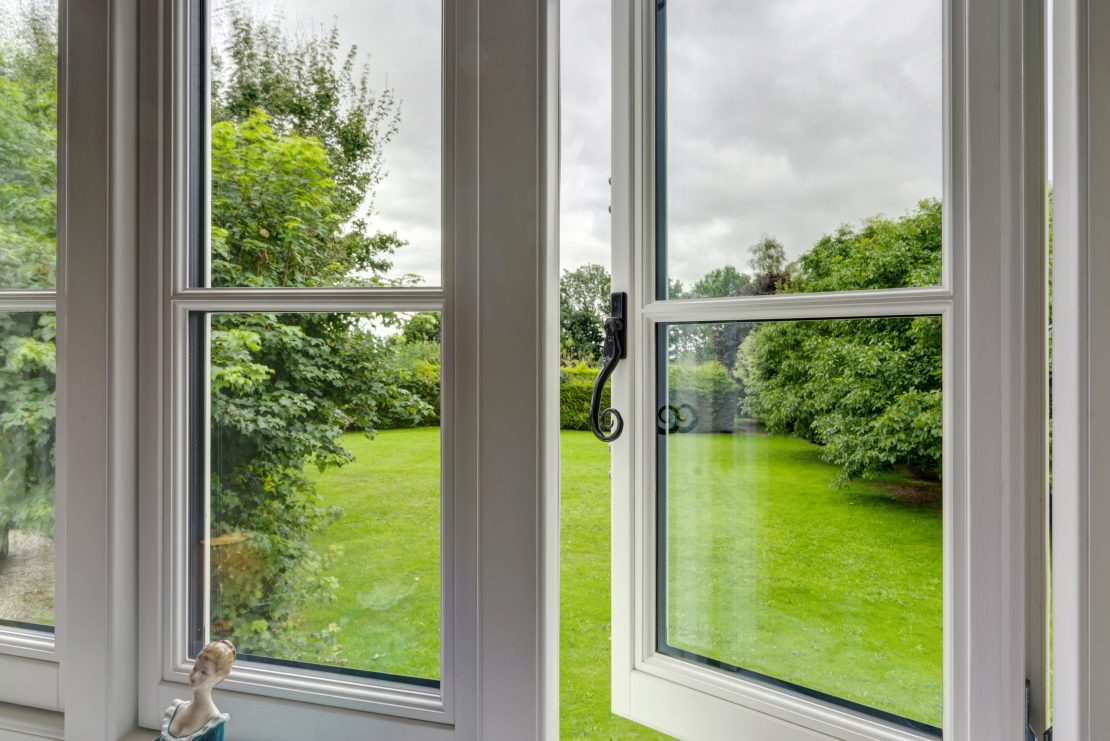 George Barnsdale Ttimber casement window and the view from the bedroom window