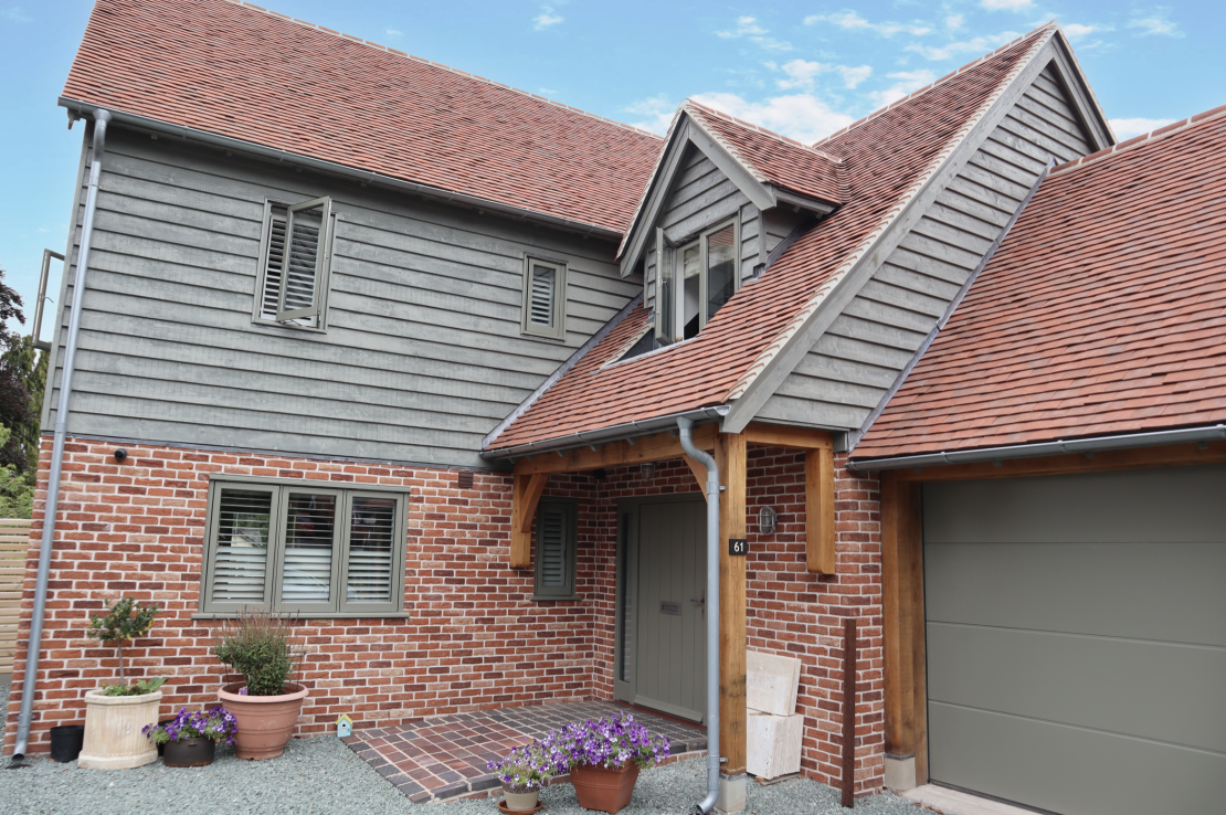 external view of a brick and timber house