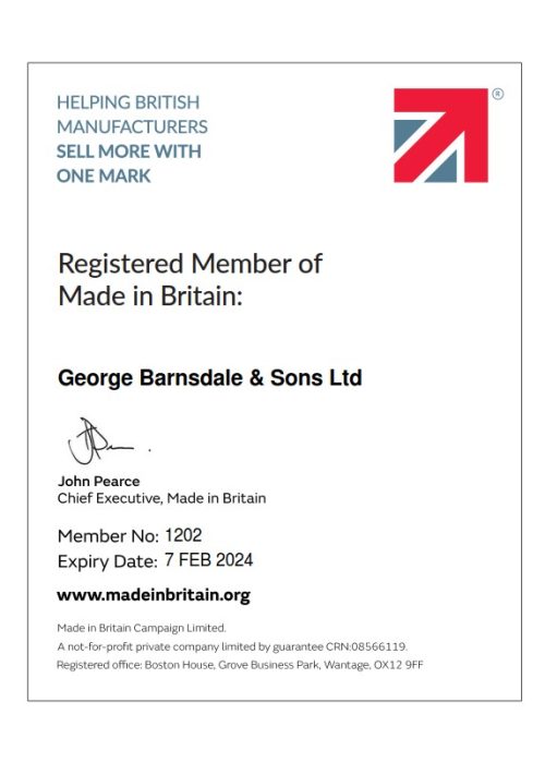 Made in Britain Certificate