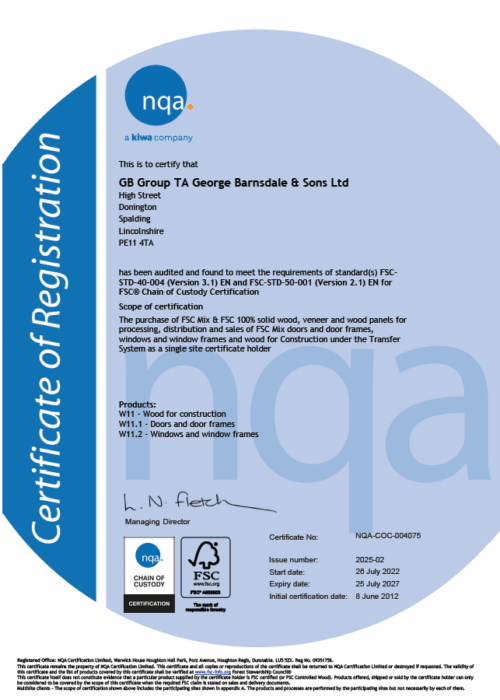 FSC Chain of Custody Certificate